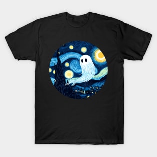 Halloween Starry night spooky ghost T-Shirt